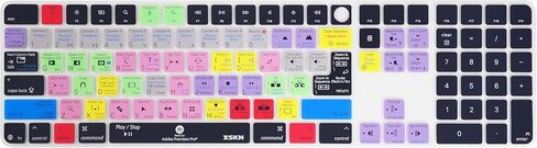 XSKN Premiere Pro Shortcuts Keyboard Cover Skin Fits for Apple 2024 iMac M4 Chip Magic Keyboard with Touch ID and Numeric Keypad A3119 in Kuwait
