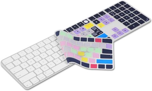 XSKN Premiere Pro Shortcuts Keyboard Cover Skin Fits for Apple 2024 iMac M4 Chip Magic Keyboard with Touch ID and Numeric Keypad A3119 in Kuwait