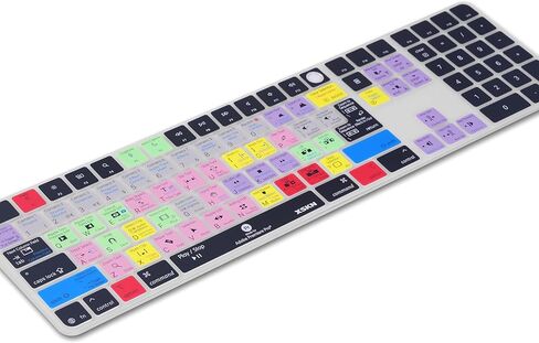 XSKN Premiere Pro Shortcuts Keyboard Cover Skin Fits for Apple 2024 iMac M4 Chip Magic Keyboard with Touch ID and Numeric Keypad A3119 in Kuwait