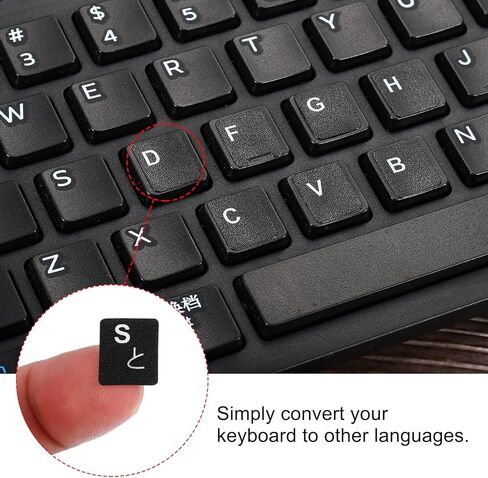 Japanese Keyboard Layout Stickers, 2 Pack Universal Keyboard Replacement Cover for Notebook Desktop Computer, Black Background White Lettering in Kuwait