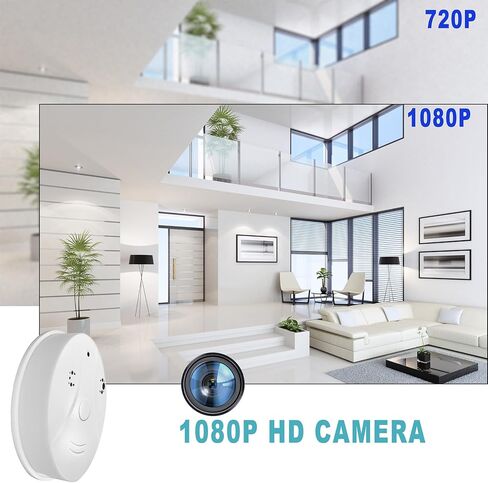 HD 1080P Smoke Detector Camera, Nanny Cam with Motion Detection, Indoor Wireless Surveillance for Home Security/Office in Kuwait