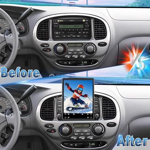 راديو ترقية ستيريو للسيارة Android 14 Double Din لسيارة Toyota Tundra 2000-2006، شاشة لمس 9.7 بوصة مع تشغيل لاسلكي Android Auto GPS WiFi Bluetooth RDS DSP SWC Mirrorlink Mic كاميرا احتياطية in Kuwait