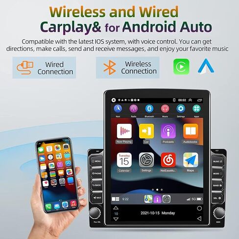 راديو ترقية ستيريو للسيارة Android 14 Double Din لسيارة Toyota Tundra 2000-2006، شاشة لمس 9.7 بوصة مع تشغيل لاسلكي Android Auto GPS WiFi Bluetooth RDS DSP SWC Mirrorlink Mic كاميرا احتياطية in Kuwait
