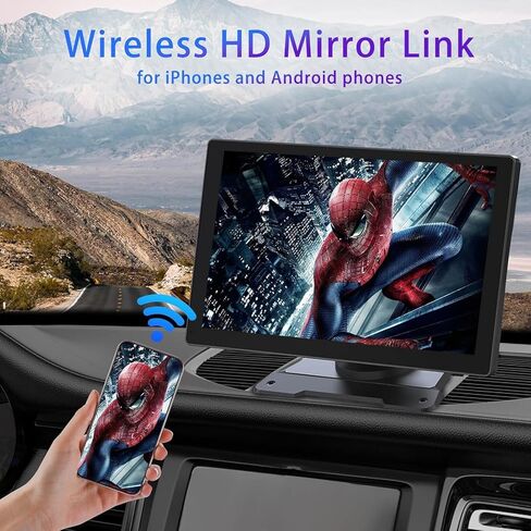 شاشة Carplay لاسلكية لكاميرا داش 2K للسيارة، ستيريو سيارة محمول عالي الدقة 9.1 بوصة مع Carplay وAndroid Auto، كاميرا احتياطية 1080P، وصلة مرآة/بلوتوث/ملاحة GPS/راديو القمر الصناعي لجميع المركبات in Kuwait
