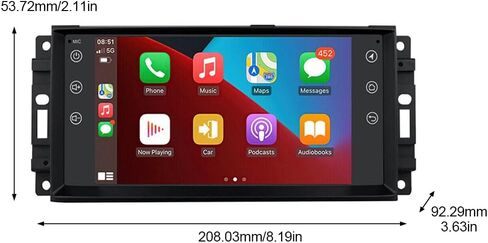 ستيريو سيارة لسيارة جيب جراند شيروكي 2011-2013 مع Carplay Android Auto، ترقية شاشة لمس 7 بوصة لراديو جراند شيروكي، نظام تحديد المواقع العالمي للملاحة، واي فاي، بلوتوث، FM، SWC، ميكروفون، كاميرا احتياطية، 2 + 32 جيجابايت in Kuwait