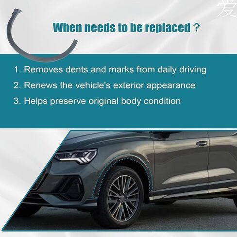 GXARTS Grey Fender Front Passenger Side Right Wheel Opening Molding Arch Flare 83A853718AGRU Compatible with Audi Q3 2019-2024 in Saudi Arabia