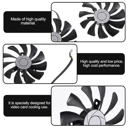 1 Pair Graphics Card Cooling Fans Gpu Replacement Plastic Video Cooler Fan for Gaming PC Internal Component Cooling System in Kuwait