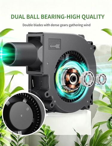 120mm x 32mm Blower Fan 12V DC Squirrel Cage Centrifugal Blower with Air Duct,Dual Ball Bearing Brushless 2-Pin Cooling Fan for 3D Printer Enclosure,BBQ Smokers,Forge,Replacement Inflatables in Kuwait