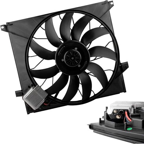 1635000293 A/C Radiator Brushless Cooling Fan Assembly for Mercedes W163 ML55 AMG 2000 2001 2002 2003, 1635000393340-55013-000, 674-59720, 674-59721, MB3115118 in Kuwait