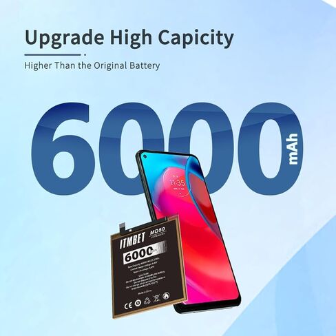لاستبدال بطارية Moto G Stylus 5G 2021، بطارية MD50 عالية السعة 6000 مللي أمبير في الساعة لجهاز Motorola Moto G Stylus 4G (XT2211 / 2022) / G Stylus 5G (XT2215 / 2022) مع مجموعة أدوات إصلاح بديلة in Kuwait