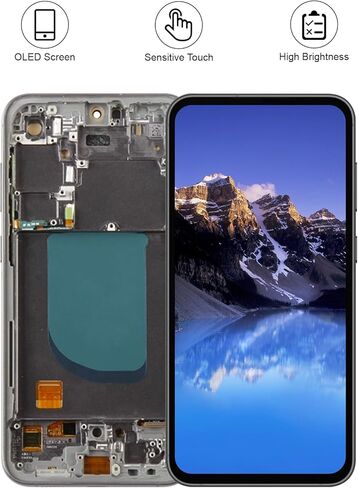 لهاتف Samsung S23 FE 5G OLED استبدال الشاشة SM-S711U SM-S711U1 SM-S711B مع إطار جانبي وزر شاشة تعمل باللمس ومحول رقمي LCD مجموعة أدوات إصلاح التجميع الكاملة 6.4 بوصة in Kuwait