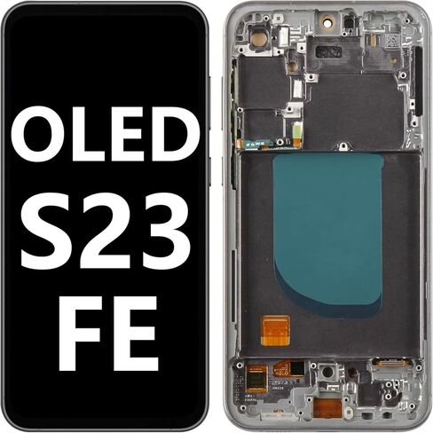 لهاتف Samsung S23 FE 5G OLED استبدال الشاشة SM-S711U SM-S711U1 SM-S711B مع إطار جانبي وزر شاشة تعمل باللمس ومحول رقمي LCD مجموعة أدوات إصلاح التجميع الكاملة 6.4 بوصة in Kuwait