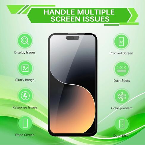 استبدال الشاشة لهاتف iPhone 15 Pro مقاس 6.1 بوصة، محول رقمي لشاشة LCD تعمل باللمس ثلاثي الأبعاد ملصق لاصق مقاوم للماء طقم أدوات إصلاح التجميع الكامل A3102 A2848 A3101 A3104 in Kuwait