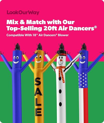 ملحق رجل أنبوبي قابل للنفخ من LookOURWay Air Dancers - بطول 20 قدمًا، يلوح أحمق قابل للنفخ للرقص لترويج الأعمال (المنفاخ غير متضمن) - أحمر مفتوح in Saudi Arabia