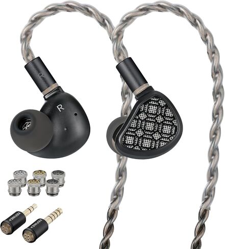 سماعات Arnar 14.5 مم مغناطيسية وKnowles BA Drivers IEM، شاشات هجينة داخل الأذن، سماعات أذن HiFi مع 3 فوهات ضبط، كابل مطلي بالفضة قابل للفصل، مقابس قابلة للتبديل 3.5 مم/4.4 مم in Kuwait