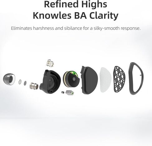 سماعات Arnar 14.5 مم مغناطيسية وKnowles BA Drivers IEM، شاشات هجينة داخل الأذن، سماعات أذن HiFi مع 3 فوهات ضبط، كابل مطلي بالفضة قابل للفصل، مقابس قابلة للتبديل 3.5 مم/4.4 مم in Kuwait