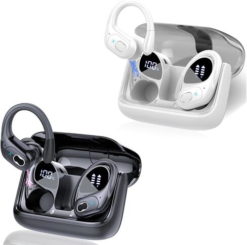 Wireless Earbuds 75hrs Bluetooth 5.4 Headphone Sport, 2024 Bluetooth Earbuds Stereo Deep Bass Over Ear Bud with Earhooks, ENC Noise Cancelling Mic, IPX7 Waterproof Earphone for Workout/Running in Kuwait
