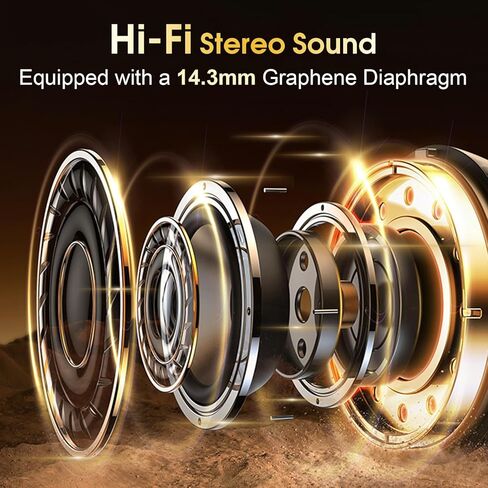 Wireless Earbuds 75hrs Bluetooth 5.4 Headphone Sport, 2024 Bluetooth Earbuds Stereo Deep Bass Over Ear Bud with Earhooks, ENC Noise Cancelling Mic, IPX7 Waterproof Earphone for Workout/Running in Kuwait