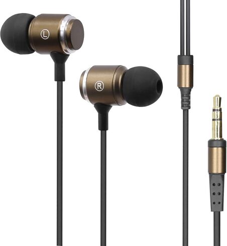 Wired Headphones Long Cord Earbuds for Tv Extra Long Cable Headphones Length for Computer(6.5FT Brown Without Microphone) in Saudi Arabia