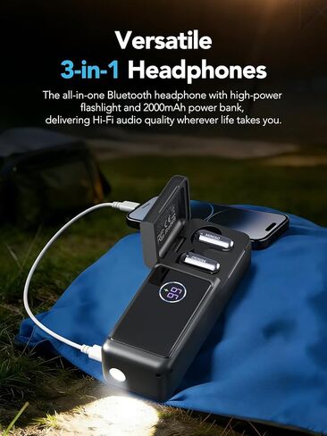 MINISO MS120 Wireless Earbuds, Bluetooth 6.0 Headphones, in-Ear Ear Buds with Built-in Flashlight, 70H Playtime, IPX5 Waterproof, High-Fidelity Sound, USB-C Charging in Kuwait