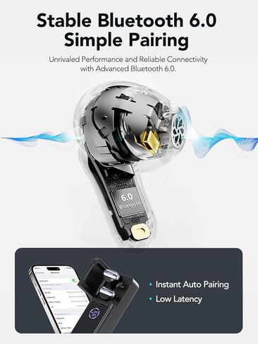 MINISO MS120 Wireless Earbuds, Bluetooth 6.0 Headphones, in-Ear Ear Buds with Built-in Flashlight, 70H Playtime, IPX5 Waterproof, High-Fidelity Sound, USB-C Charging in Kuwait