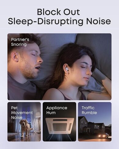 Soundcore Sleep A30 Special من Anker، سماعات أذن للنوم، ANC، عزل سلبي، قناع الشخير، صوت نوم ممتد، راحة فائقة لمن ينامون على الجانب، وقت تشغيل من 8 إلى 10 ساعات in Kuwait