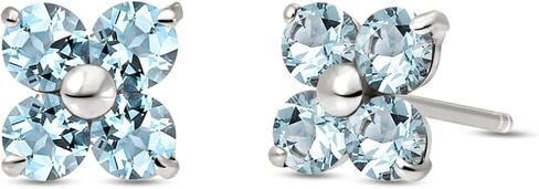 Galaxy Gold GG 14k Solid Gold Stud Earrings with Natural Aquamarines in Saudi Arabia