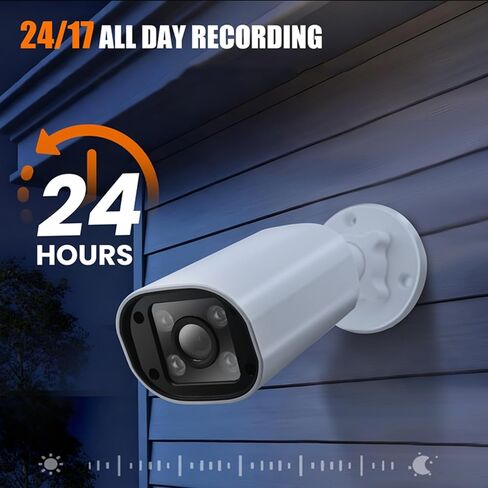 4MP PoE IP Camera, Security IP Camera Outdoor Indoor Wired with Remote Access, Human Detection, Night Vision, IP66 Water Proof in Kuwait