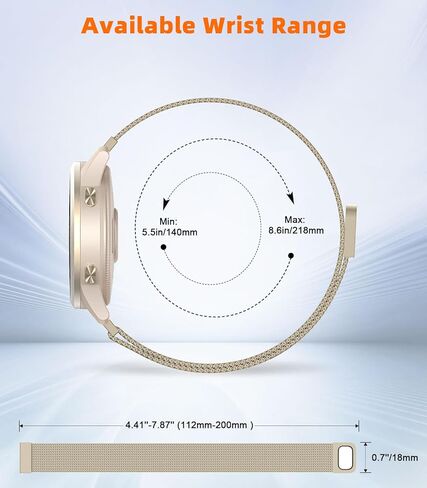 حزام شبكي من MoKo Milanese، حزام سريع الفك من الفولاذ المقاوم للصدأ 18/20/22 مم متوافق مع Garmin Venu 4/3S، Vivoactive 6/5/4S/3، Forerunner 265S/255S، للرجال والنساء in Kuwait