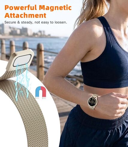 حزام شبكي من MoKo Milanese، حزام سريع الفك من الفولاذ المقاوم للصدأ 18/20/22 مم متوافق مع Garmin Venu 4/3S، Vivoactive 6/5/4S/3، Forerunner 265S/255S، للرجال والنساء in Kuwait