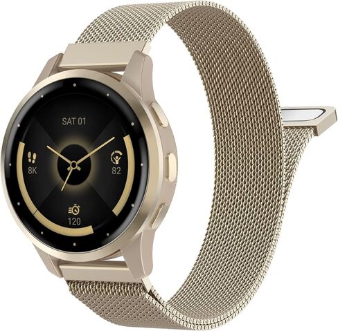 حزام شبكي من MoKo Milanese، حزام سريع الفك من الفولاذ المقاوم للصدأ 18/20/22 مم متوافق مع Garmin Venu 4/3S، Vivoactive 6/5/4S/3، Forerunner 265S/255S، للرجال والنساء in Kuwait