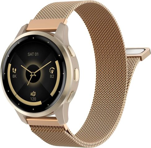 حزام شبكي من MoKo Milanese، حزام سريع الفك من الفولاذ المقاوم للصدأ 18/20/22 مم متوافق مع Garmin Venu 4/3S، Vivoactive 6/5/4S/3، Forerunner 265S/255S، للرجال والنساء in Kuwait