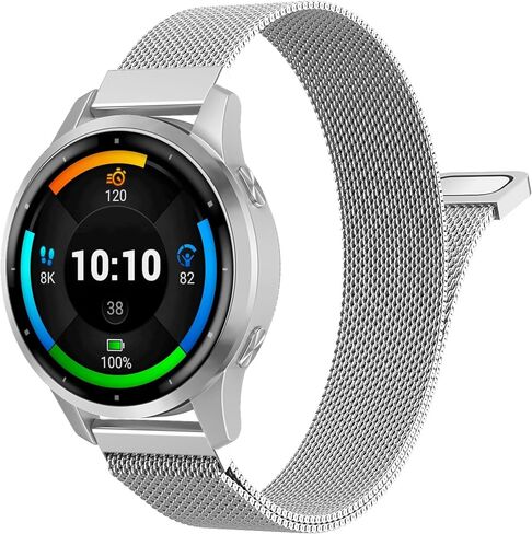 حزام شبكي من MoKo Milanese، حزام سريع الفك من الفولاذ المقاوم للصدأ 18/20/22 مم متوافق مع Garmin Venu 4/3S، Vivoactive 6/5/4S/3، Forerunner 265S/255S، للرجال والنساء in Kuwait