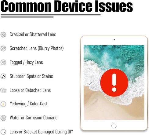 2 قطعة لجهاز iPad 5 استبدال عدسة الكاميرا الخلفية غطاء زجاجي للكاميرا الخلفية بديل لجهاز iPad 2017 9.7 بوصة متوافق مع A1822 A1823 in Kuwait