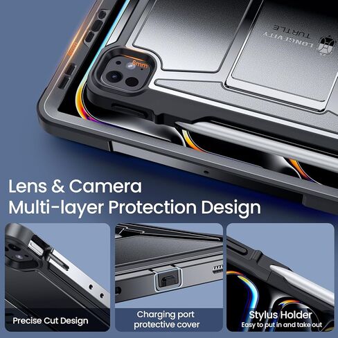 حافظات Ztotop لجهاز iPad Pro 13 بوصة (M5/M4) 2025/2024، Pro 12.9 بوصة الجيل السادس/الخامس/الرابع 2022/2021، غطاء متين واقٍ لكامل الجسم مع [حامل قلم + واقي شاشة] لجهاز iPad Pro 13، أسود in Kuwait