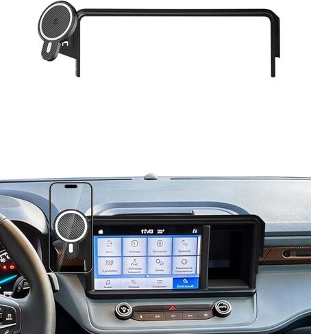 حامل هاتف السيارة PZK لسيارة Ford Mustang Mach-E 2021 2022 2023 2024 2025 ملحقات شاشة 15.5 بوصة مشبك ثابت مغناطيسي 15 وات شاحن لاسلكي سريع حامل الهاتف مع صندوق تخزين النظارات الشمسية دوران 360 درجة in Kuwait