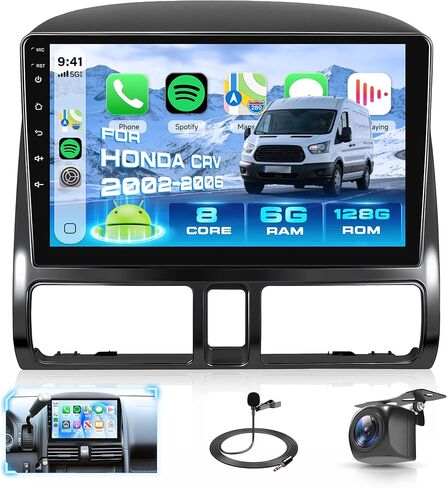 Rimoody 8 Core 6G+128G Android 15 Car Stereo for Honda CRV 2002-2006, Wireless Carplay Android Auto, 9'' Touch Screen Radio with GPS/BT 5.0/FM RDS/DSP/5G-WiFi 360° Panoramic View Backup Camera SWC in Kuwait