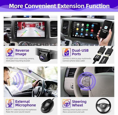 for Toyota Sienna 2011-2014 Radio Compatible with Wireless Carplay Android Auto TouchScreen Car Stereo Upgrade Bluetooth GPS FM/AM WIFI Navigation Backup Camera Multimedia Player 8Core Head Unit in Kuwait