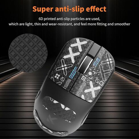 NOUKAJU Mouse Grip Tape Full Coverage for MCHOSE L7 Pro, Self-Adhesive Sweat-Resistant Professional Mice Upgrade Kit,Mouse Feet Skates(Foot pad + Black Mouse Grip Tape) in Kuwait