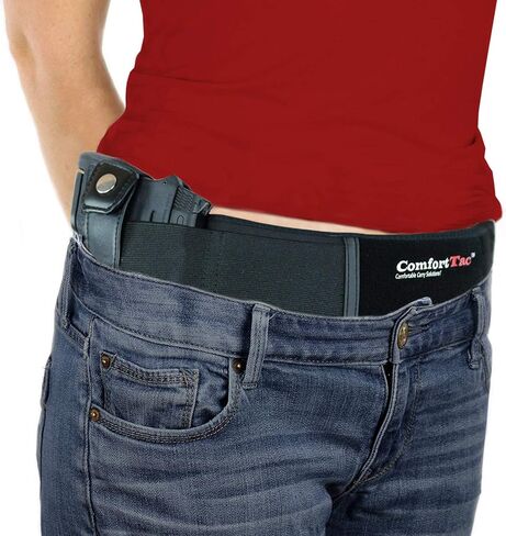 حافظات مسدسات ComfortTac Belly Band Gun Holsters، حافظة مسدس حزام البطن للرجال والنساء من قبل الحزام يناسب Smith and Wesson، Ruger، Shield، Glock - ملحقات الأسلحة النارية لمعظم المسدسات والمسدسات in Kuwait