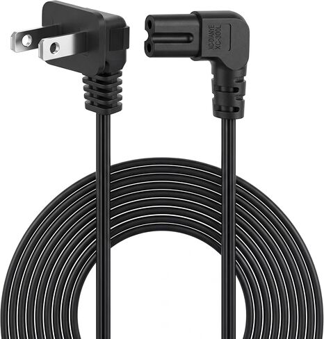 استبدال سلك طاقة التلفزيون 9.84FT، الزاوية اليمنى IEC C7 إلى NEMA 1-15P، كابل طاقة 18AWG 2-Prong Figure 8، مدرج في قائمة ETL، متوافق مع تلفزيونات Samsung LG TCL والشاشة ومكبرات الصوت in Kuwait