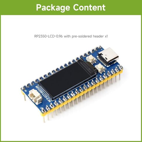 لوحة تطوير Waveshare RP2350-LCD-0.96، مع شاشة مقاس 0.96 بوصة، ودقة 160×80، استنادًا إلى وحدة التحكم الدقيقة ثنائية النواة RP2350A من Raspberry Pi، مع رأس ملحوم مسبقًا in Kuwait