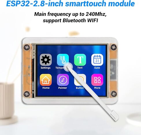 AITRIP 4 Pack 2.8" ESP32 Display ILI9341 Driver with Acrylic Case, 2.8inch ESP32-2432S028R ESP32 Display 240x320 Resistive Touchscreen TFT LCD, ESP32 Development Board for Arduino IDE in Kuwait