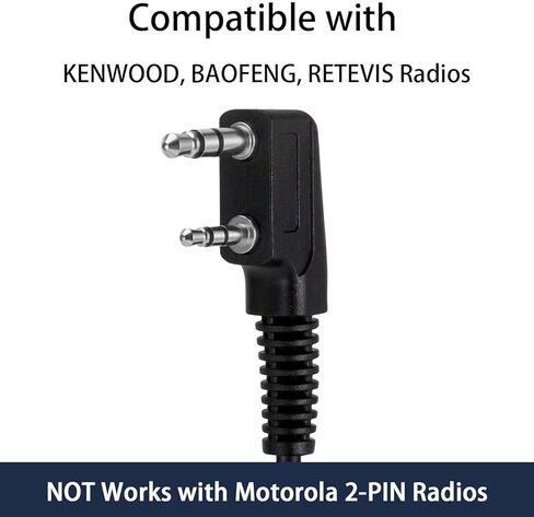 سماعة أذن لاسلكية مع ميكروفون/PTT متوافقة مع Baofeng Kenwood uv-5r uv-82 bf-888s bf-f8hp tk-2202 tk-2402 tk-3402 nx-200 nx-320، سماعة رأس أنبوبية صوتية سرية، عبوتان in Kuwait
