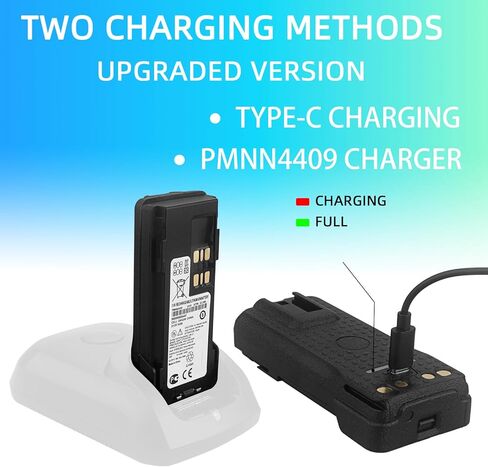 3350mAh PMNN4409 PMNN4409AR Upgrade Battery,Replacement with Type-C Charging Port for XPR7550 XPR7350 XPR7580 APX1000 XPR3500 DP4400 PMNN4448 Battery (1Pack+Belt Clip) in Kuwait