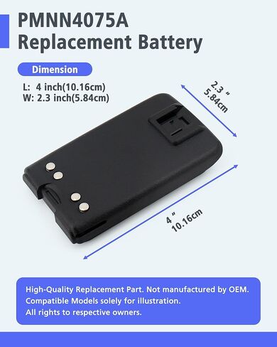 PMNN4075A 7.4V 1800mAh Li-Ion Replacement Battery for Motorola MAG ONE BPR40 Series & BEARCOM BC130/BC300 Radios Belt Clip in Kuwait