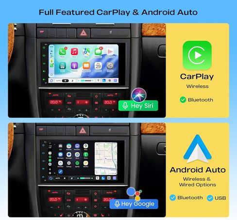 XTRONS Android 14 Car Stereo for Audi A4 S4 RS4 (B6/B7) SEAT Exeo, 8" G+G QLED Touchscreen, High-Speed Octa-Core 8+128GB, Wireless CarPlay & Android Auto, Global 4G LTE, GPS Nav, Dual Bluetooth in Kuwait