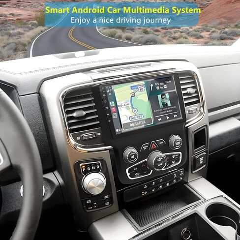 لترقية راديو Dodge Ram 1500 2013-2019: 4GB+32GB Android 14 ستيريو سيارة مع CarPlay لاسلكي Android Auto - وحدة رأس تعمل باللمس مقاس 9 بوصة مع GPS Bluetooth (تناسب فقط التيار المتردد التلقائي) in Kuwait