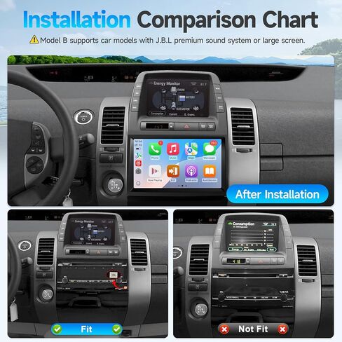 راديو سيارة Leadfan Leadfan لسيارة Toyota Prius 2004-2009 بديل ستيريو متوافق مع JBL Wireless Apple CarPlay Android Auto، شاشة لمس 9 بوصة مع نظام ملاحة GPS بلوتوث وواي فاي وكاميرا احتياطية وميكروفون in Kuwait
