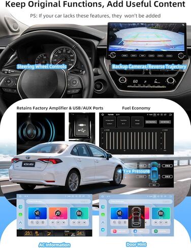 ستيريو سيارة Dasaita مقاس 12.3 بوصة لسيارة Toyota Corolla 2019-2022، وحدة رأس 8 جيجابايت + 256 جيجابايت مع مقبض تحكم، Android 13، CarPlay اللاسلكي وAndroid Auto، التوصيل والتشغيل GPS للملاحة، شاشة لمس 2K، 4G LTE، 5G WiFi in Kuwait
